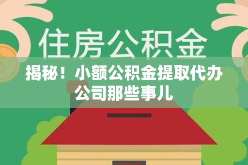 宁化揭秘！小额公积金提取代办公司那些事儿
